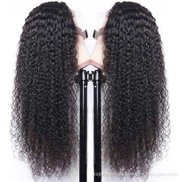 Curly Closure Wigs For Black Women Remy Brazilian Virgin Human Hair Wig With Baby Hair Deep Curly Closure Wigs